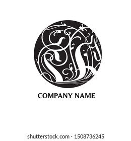 Abstract monogram elegant logo design template