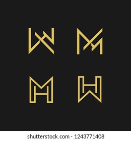 Abstract monogram elegant logo icon vector design. Universal creative premium letters MH initials signature symbol. Vector sign.
