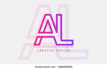 Abstract monogram elegant logo icon vector design. Universal creative premium letters AL initials signature symbol. Vector sign.
