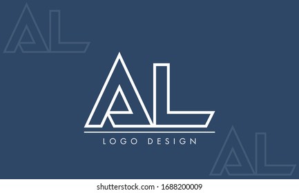 Abstract monogram elegant logo icon vector design. Universal creative premium letters AL initials signature symbol. Vector sign.
