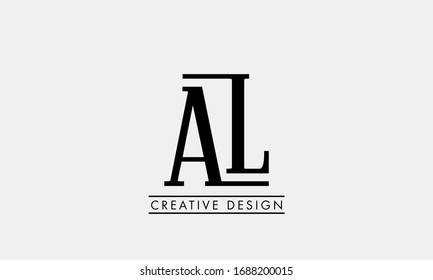 Abstract monogram elegant logo icon vector design. Universal creative premium letters AL initials signature symbol. Vector sign.
