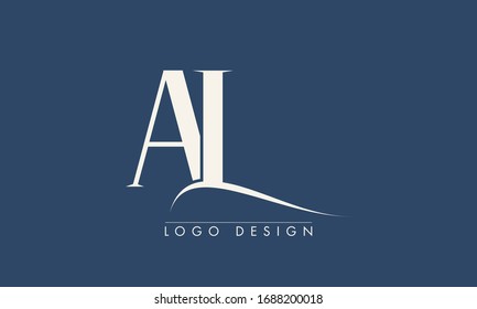 Abstract monogram elegant logo icon vector design. Universal creative premium letters AL initials signature symbol. Vector sign.
