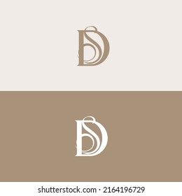 Abstract monogram elegant logo icon vector design. Universal creative premium letters DS initials signature symbol. Vector sign.