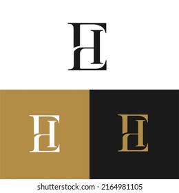 Abstract monogram elegant logo icon vector design. Universal creative premium letters EH initials signature symbol. Vector sign.