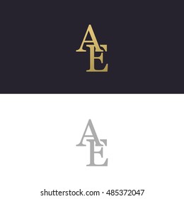 Abstract monogram elegant logo icon vector design. Universal creative premium letters AE initials signature symbol. Vector sign.