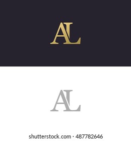 Abstract monogram elegant logo icon vector design. Universal creative premium letters AL initials signature symbol. Vector sign.
