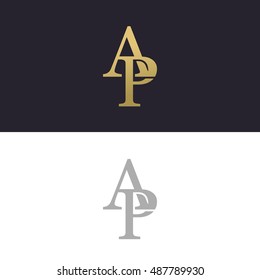 Abstract monogram elegant logo icon vector design. Universal creative premium letters AP initials signature symbol. Vector sign.