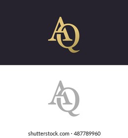 Abstract monogram elegant logo icon vector design. Universal creative premium letters AQ initials signature symbol. Vector sign.