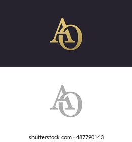 Abstract monogram elegant logo icon vector design. Universal creative premium letters AO initials signature symbol. Vector sign.