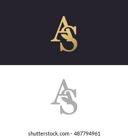 Abstract monogram elegant logo icon vector design. Universal creative premium letters AS initials signature symbol. Vector sign.