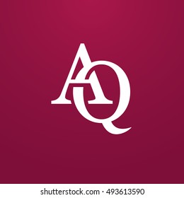 Abstract monogram elegant logo icon vector design. Universal creative premium letters AQ initials signature symbol. Vector sign.