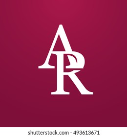 Abstract monogram elegant logo icon vector design. Universal creative premium letters AR initials signature symbol. Vector sign.