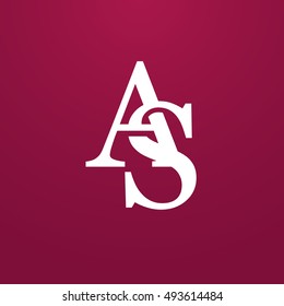 Abstract monogram elegant logo icon vector design. Universal creative premium letters AS initials signature symbol. Vector sign.