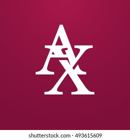 Abstract monogram elegant logo icon vector design. Universal creative premium letters AX initials signature symbol. Vector sign.