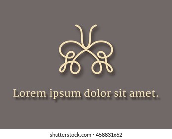Abstract monogram, emblem V , logo design template. Vector