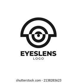abstract monogram eye lens vector logo design element