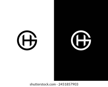 Abstract monogram G with H concept logo icon vector template