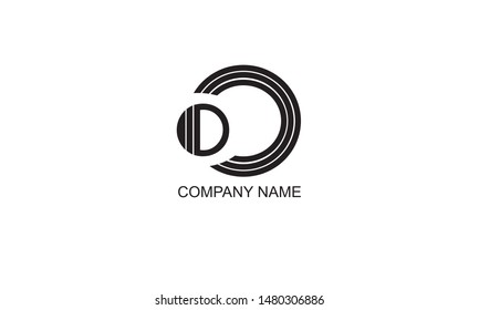 Abstract monogram, geometric ornament with letter O on a white background. Vector illustration of company