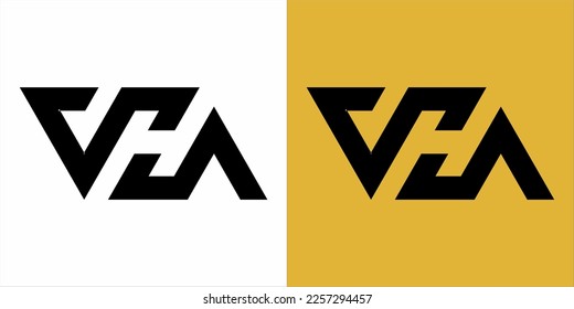 Abstrakter Monogramm-Letter Abjad-Vektorlogo-Vorlage, weißer und gelber Hintergrund
