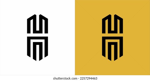 Abstract Monogram Letter Abjad Vector Logo Template,White And Yellow BackGround