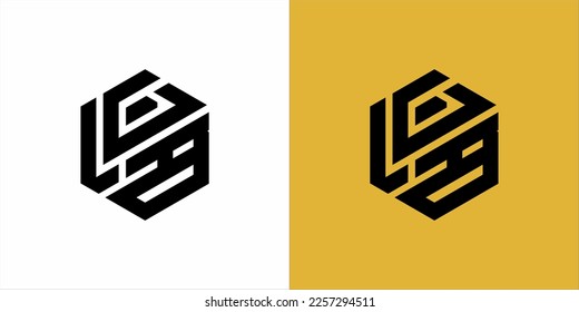 Resumen Carta De Monograma Abjad Plantilla De Logotipo Vector,Fondo Blanco Y Amarillo
