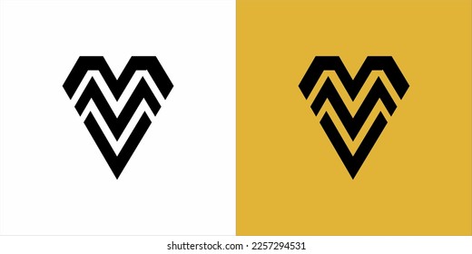 Abstract Monogram Letter Abjad Vector Logo Template,White And Yellow BackGround