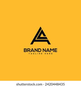 Abstract monogram letter AC CA logo design template - vector.