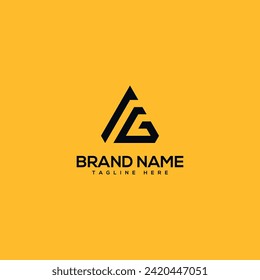Abstract monogram letter AG GA logo design template - vector.