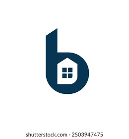 Abstract monogram letter B with building or house concept. 