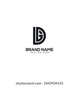Abstract monogram letter DG GD logo design template, Initial vector symbol.