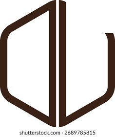 Abstrakter Monogrammbuchstabe DL Logo mit geometrischer Form für das Branding