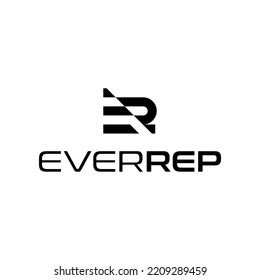 abstract monogram letter ER logo