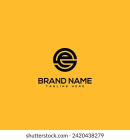 Abstract monogram letter ES SE logo design template - vector.