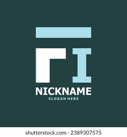 Abstract Monogram letter FI logo design template, and marketing logos, element graphic illustration template