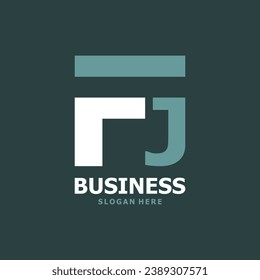 Abstract Monogram letter FJ logo design template, and marketing logos, element graphic illustration template