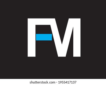 Abstract monogram letter FM logo design 