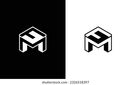 Abstract Monogram Letter FM Logo