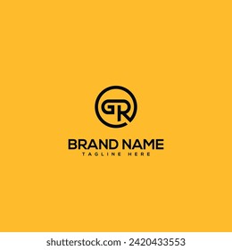 Abstract monogram letter GR RG logo design template - vector.