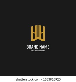 Abstract monogram letter HH logo design. Unique initial icon illustration vector