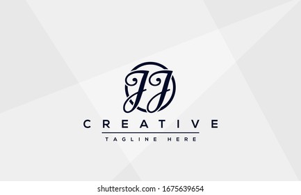 Abstrakte Monogramm Buchstaben J Logo Symbol Design Vorlage. Minimalist J JJ Creative Initial-Vektorillustration Template.