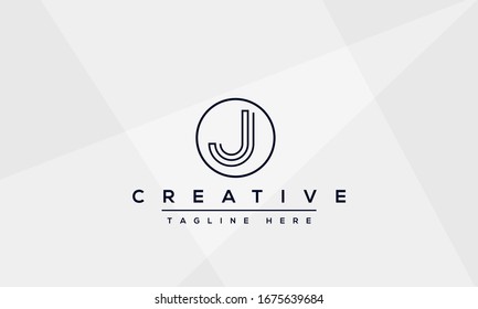 Abstract monogram letter J logo icon design template. Minimalist J JJ creative initial based vector template.