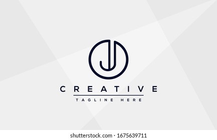 Abstract monogram letter J logo icon design template. Minimalist J JJ creative initial based vector template.