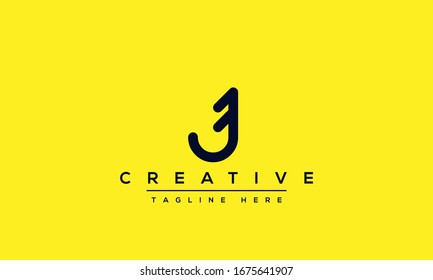 Abstract monogram letter J logo icon design template. Minimalist J JJ creative initial based vector template.