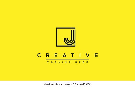 Abstract monogram letter J logo icon design template. Minimalist J JJ creative initial based vector template.