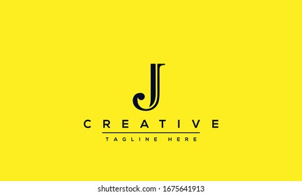 Abstract monogram letter J logo icon design template. Minimalist J JJ creative initial based vector template.