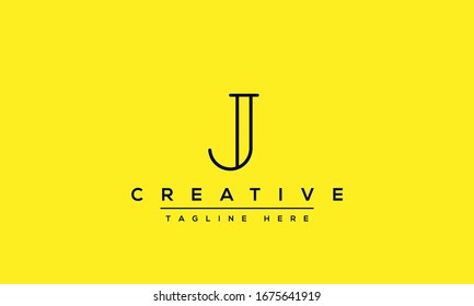 Plantilla de diseño de icono del logotipo J de letras monográficas abstractas. Plantilla de vector creativa basada en creativa J JJ minimalista.