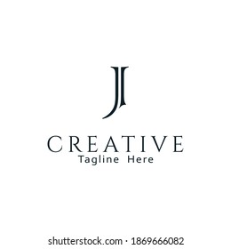 Abstract monogram letter J logo icon design template.