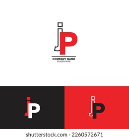 Abstract monogram letter jp or Pj logo design vector templates