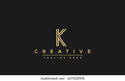 Abstract Monogram letter K Logo icon design concept. Minimalist k kk creative initial based Vector template. Graphic Alphabet Symbol for Corporate Business Company Identity