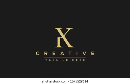 Abstract Monogram letter K Logo icon design concept. Minimalist k kk creative initial based Vector template. Graphic Alphabet Symbol for Corporate Business Company Identity